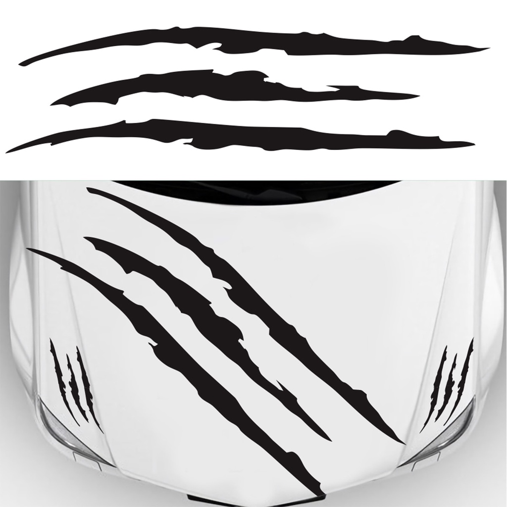 Tem Móng Vuốt Cỡ Lớn Phản Quang Dán Trang Trí Nóc Xe, Nắp Capo Xe Ô Tô Kích Thước 130x34cm