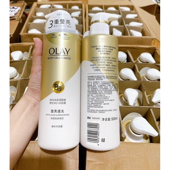 Sữa tắm trắng da OLAY B3+ Vitamin C trắng da 500ml bản trung