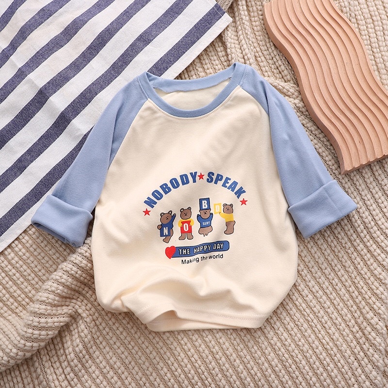 Áo dài tay bé gái, bé trai vải mềm hình xinh cho bé từ 0-5 tuổi