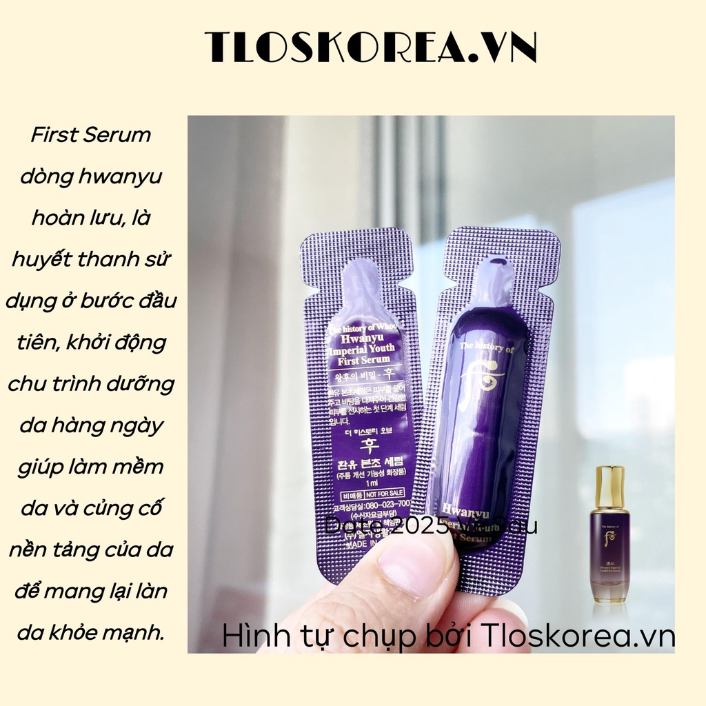 [Chính Hãng] Whoo Tím Hoàn Lưu Tinh Chất  Hwanyu Imperial Youth First Serum 1Ml/Khởi Nguồn/ Mở Dưỡng Trẻ Hóa Da