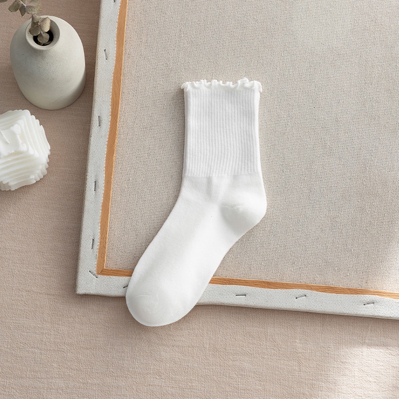 Vớ FHYL cổ cao vừa viền ren thời trang thu đông xinh xắn dành cho nữ