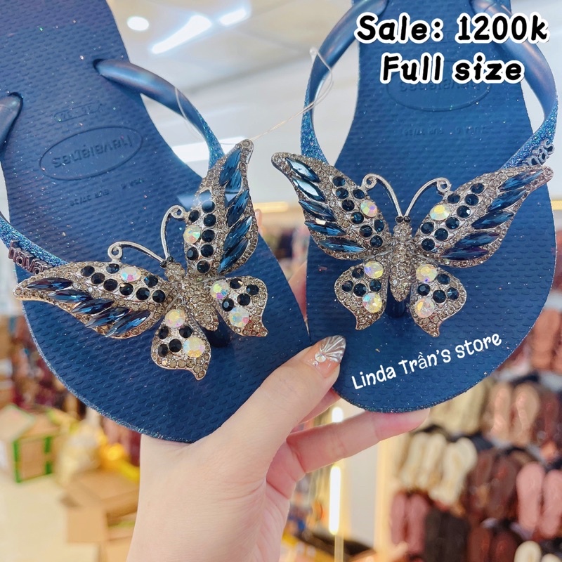 dép HVN kim tuyến viền xám xanh gắn bươm’ chúa xám xanh