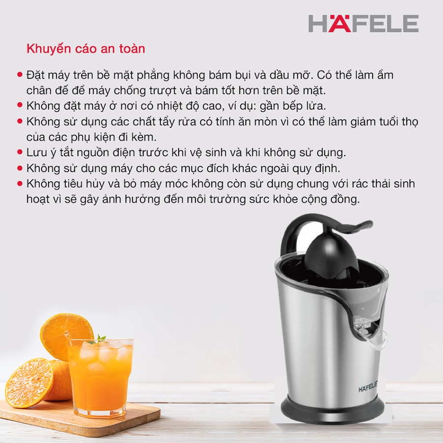 Máy Vắt Cam Hafele HSJ-C2S  - Hàng Chính Hãng HAFELE Thương Hiệu Đức