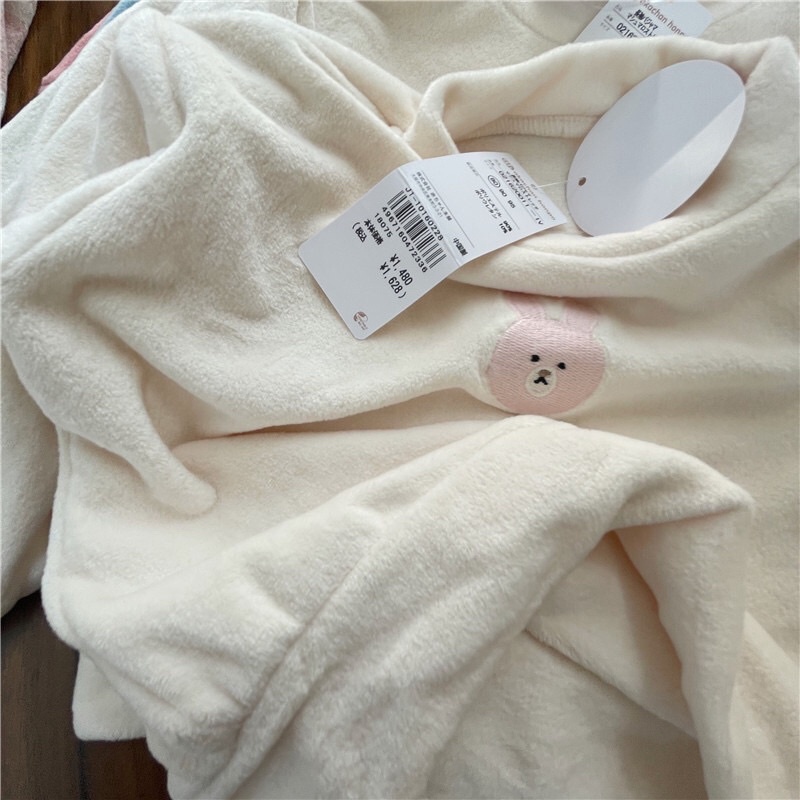 Áo hoodie nỉ lông in hình gấu, thỏ dư xịn cho bé