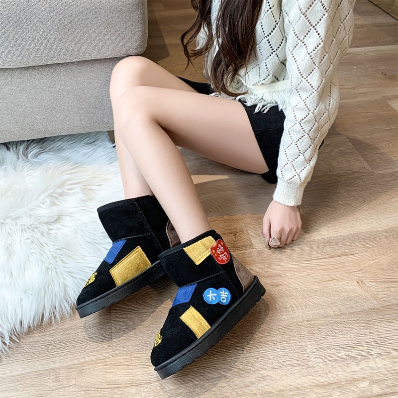 Giày Bốt Da Cừu Đi Tuyết Giữ Ấm Thời Trang Cho Nữ