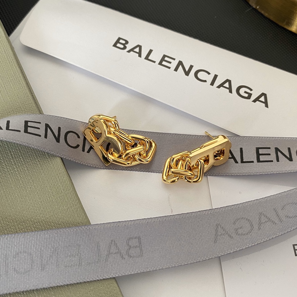 Khuyên Tai Tròn Khắc Chữ Balenciaga Thời Trang Cá Tính Dành Cho Nữ