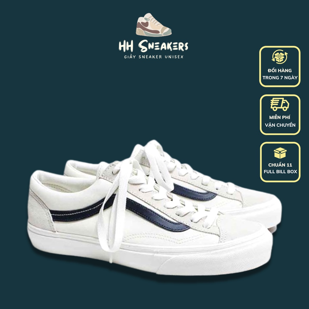 Giày thể thao sneaker nam nữ Vans vault old skool vải canvas đủ màu đen, trắng Full Box