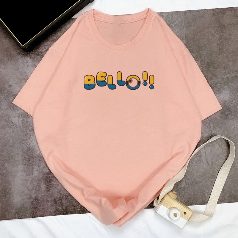 Áo Thun Nữ Màu Vàng Mơ In Chữ BELLO Local Brand DLX Áo Phông Nữ Đẹp Chất Thun 35% Cotton