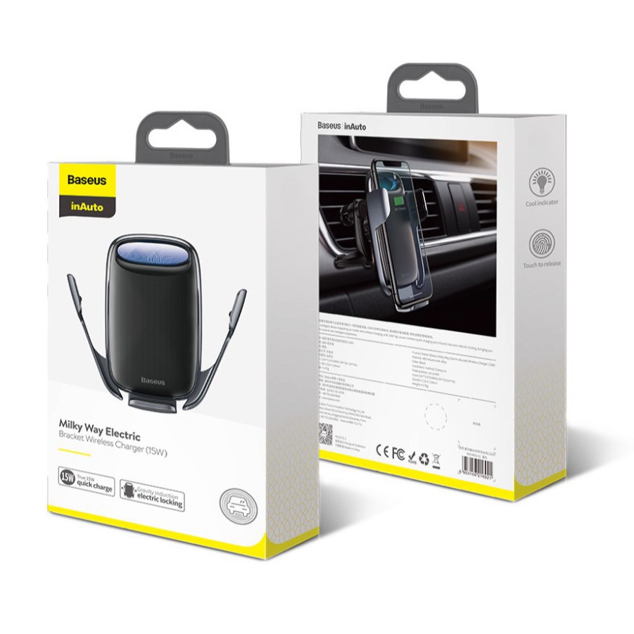 Đế Sạc Điện Thoại Không Dây Baseus 15W Qi QC 3.0 Gắn Bộ Điều Hòa Xe Ô tô Cho Samsung_TOPBUY24HMall