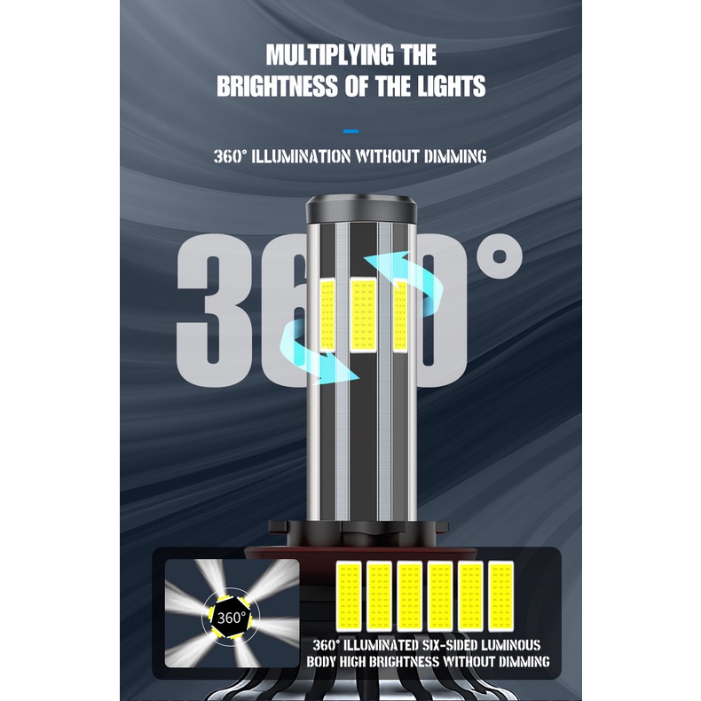 Set 2 Đèn Pha 6000K 200W 26000LM H8 H3 H7 H9 9006 / HB4 9005 / HB3 H4 H11 H1 H13 Siêu Sáng 12V Chuyên Dụng Cho Xe Hơi