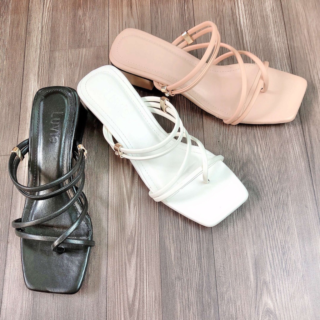 Dép cao gót sandal 4 phân quai mảnh đi làm đi dự tiệc đi chơi Avela 04SD