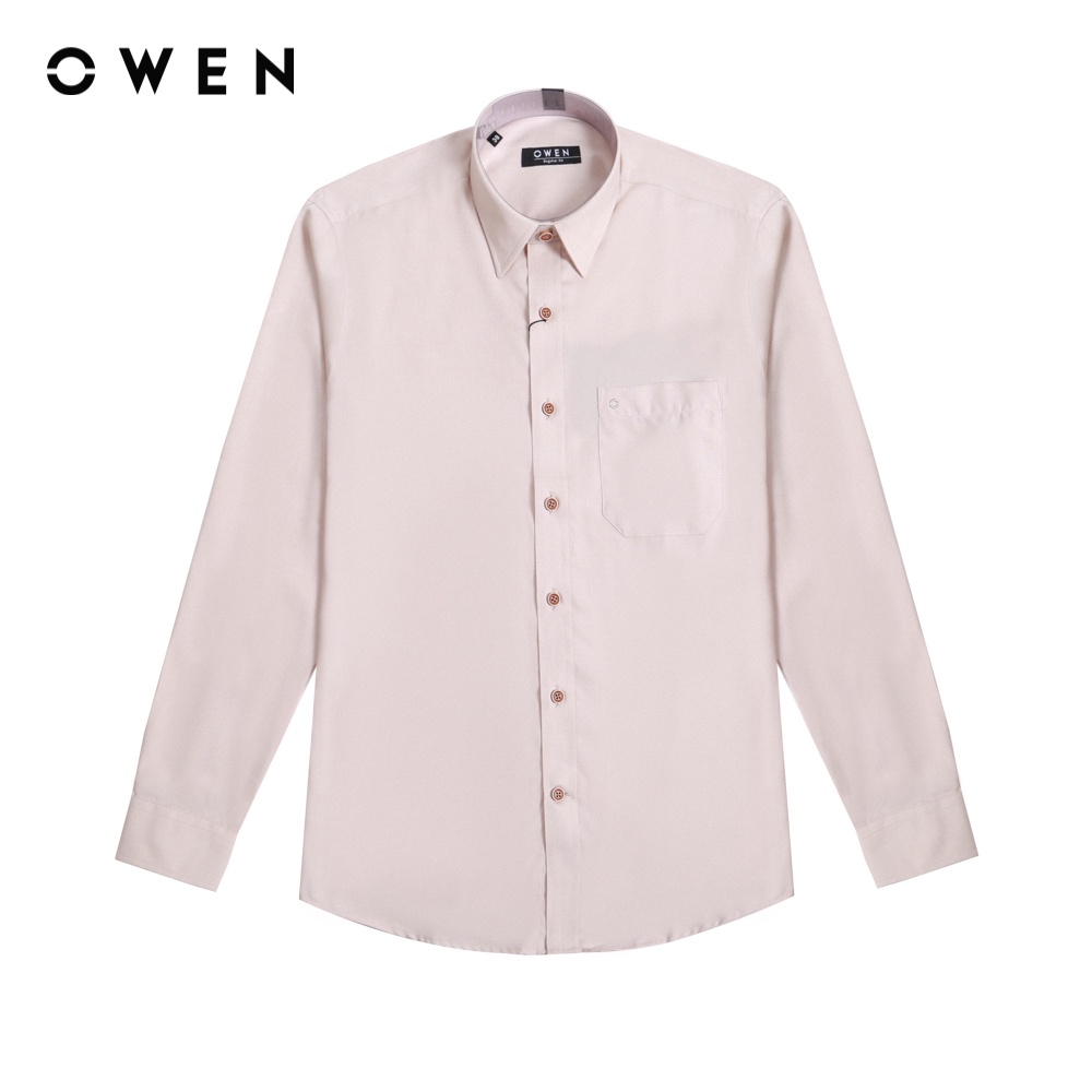 OWEN - Áo sơ mi dài tay Regular Fit màu Be Bamboo - AR221032DT