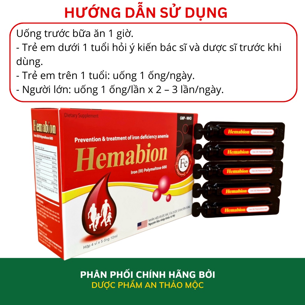 Siro Mediusa Hemabion bổ sung sắt hữu cơ giúp bổ máu và cải thiện tình trạng thiếu máu ở trẻ em và phụ nữ mang thai