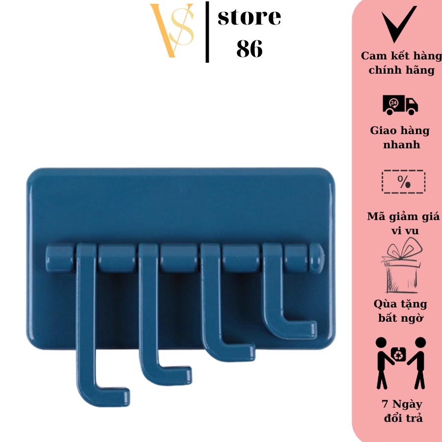 Móc treo đồ dán tường 4 nhánh hình cây thông chìa khóa áo mưa,tiện ích  VS STORE