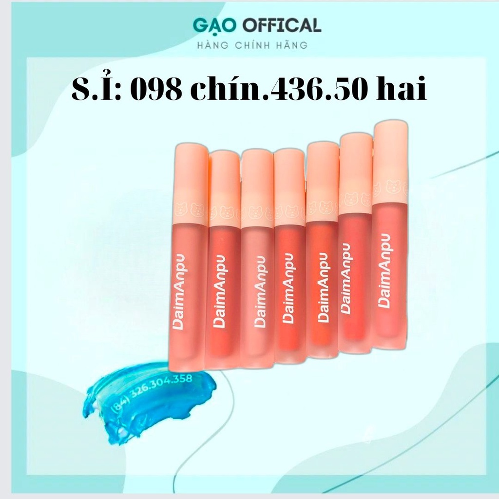 Son kem lì DAIMANPU, có dưỡng môi mịn lâu trôi, nhiều tone màu cho mọi người lựa chọn