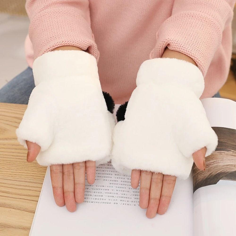 Găng Tay Hình Gấu Trúc Hoạt Hình Dày Dặn Ấm Áp Bảo Vệ Tay Chống Gió Dùng Được Màn Hình Cảm
