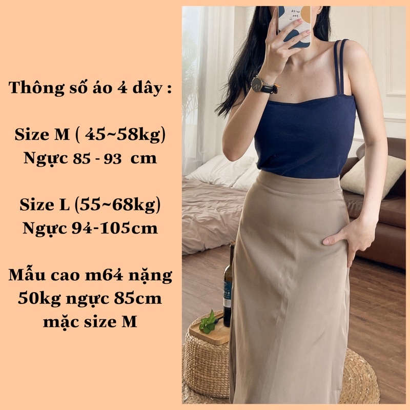 [SALE QUA MẪU]Áo quây 4 dây thun gân có mút ngực | 45-70kg |