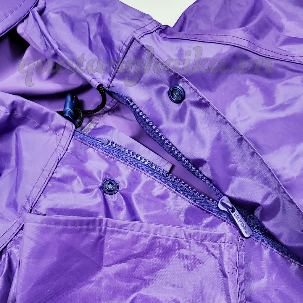 Áo mưa dây kéo măng tô - có phản quang sau lưng đủ màu, vải dù chống thấm chống ướt Cao Cấp. Hàng sản xuất tại Xưởng.