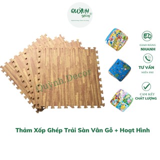 XỐP GHÉP TRẢI SÀN - Thảm Xốp Ghép Trải Sàn Vân Gỗ, Họa Tiết Hoạt Hình Kích Thước 60x60cm