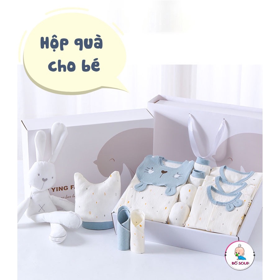 Set đồ cho trẻ sơ sinh 20 món thu đông chất liệu COTTON, quà tặng cho bé sơ sinh từ 0 đến 4 tháng tuổi