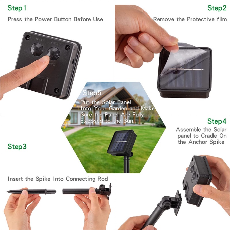 Dây Đèn LED 300 100 Bóng 7m / 32m Sử Dụng Năng Lượng Mặt Trời Chống Thấm Nước Trang Trí Giáng Sinh 8 Chế Độ