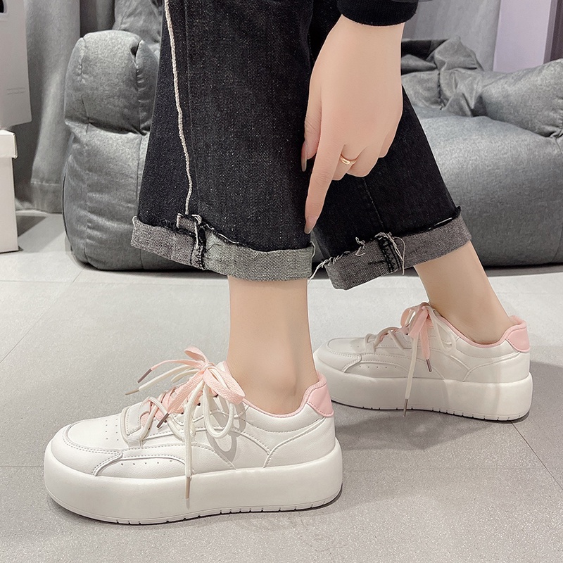IELGY Giày Sneaker Đế Dày Hai Dây Cột Dây Thời Trang Cho Nữ