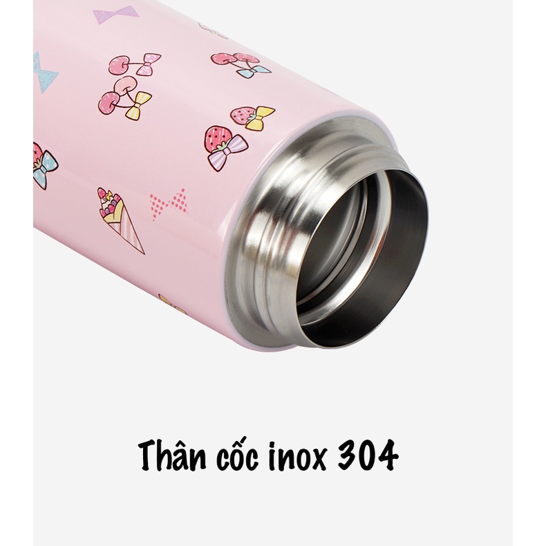 Bình Nước Giữ Nhiệt Bằng Thép Không Gỉ 280mL Hình Hello Kitty Sanrio