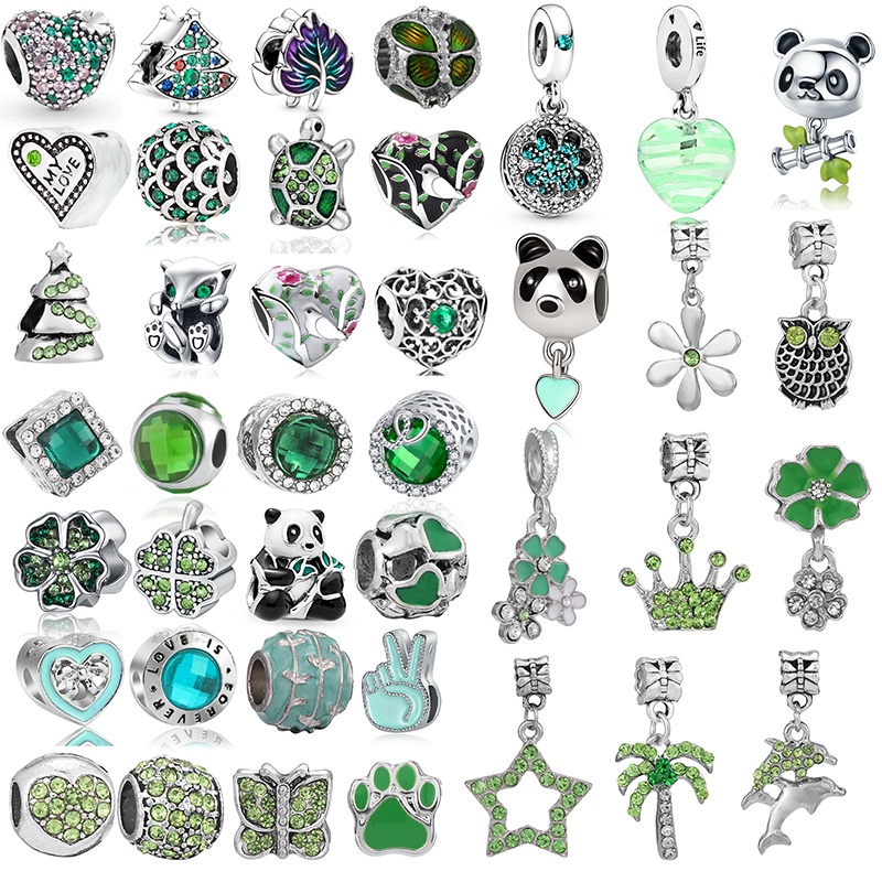 Hạt Charm Pha Lê Xanh 45 Kiểu Tự Làm Trang Sức / Vòng Tay / Dây Chuyền Cho Nam / Nữ