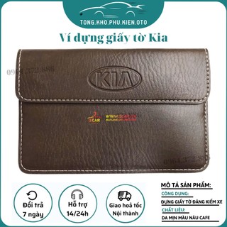 Ví đựng giấy tờ xe ô tô KIA vân da bảo vệ giấy tờ xe