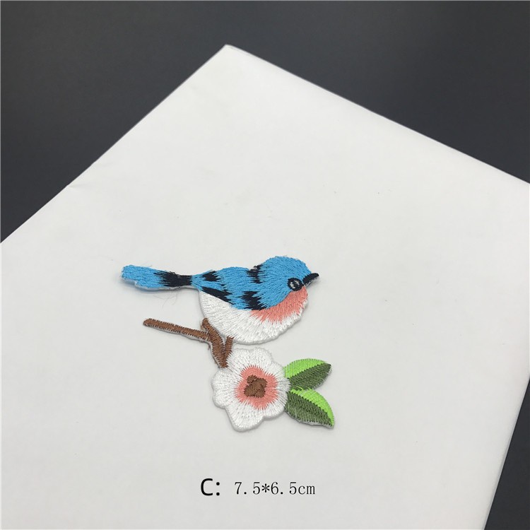 Miếng Dán Ủi Quần Áo Thêu Hình Chim Trang Trí Nhà Cửa DIY Mới