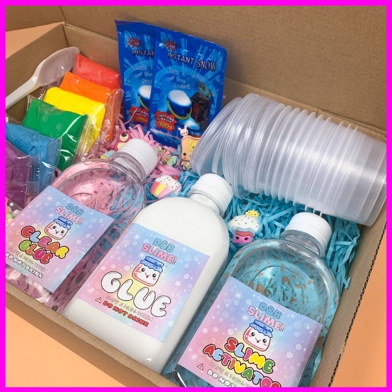 Bộ Kit Làm Slime Bơ/Slime Mây/Clear Slime Cầu Vồng  30 Món Đầy Đủ Nhất - Kèm Charm và HDSD