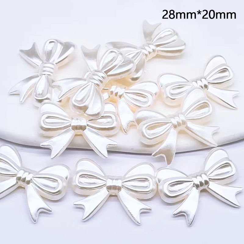 Set 10 Hạt Ngọc Trai Giả Hình Nơ Làm Trang Sức Thủ Công