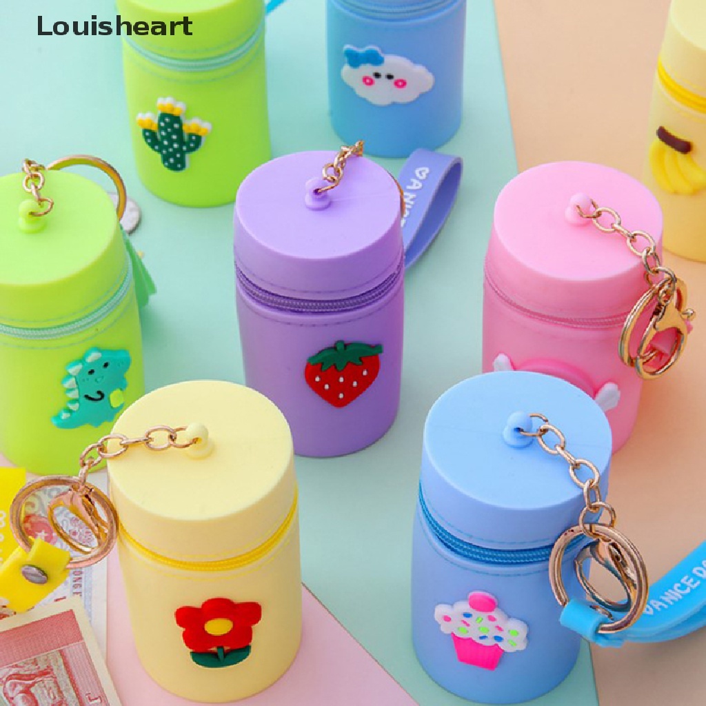 Túi Đựng Tiền Xu Bằng Silicon Họa Tiết Louisheart Dễ Thương Kèm Móc Khóa Tiện Dụng Cho Nữ