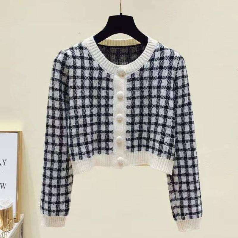 Bộ Áo Khoác Cardigan Dệt Kim + Quần Jeans Lưng Cao Thời Trang Phương Tây