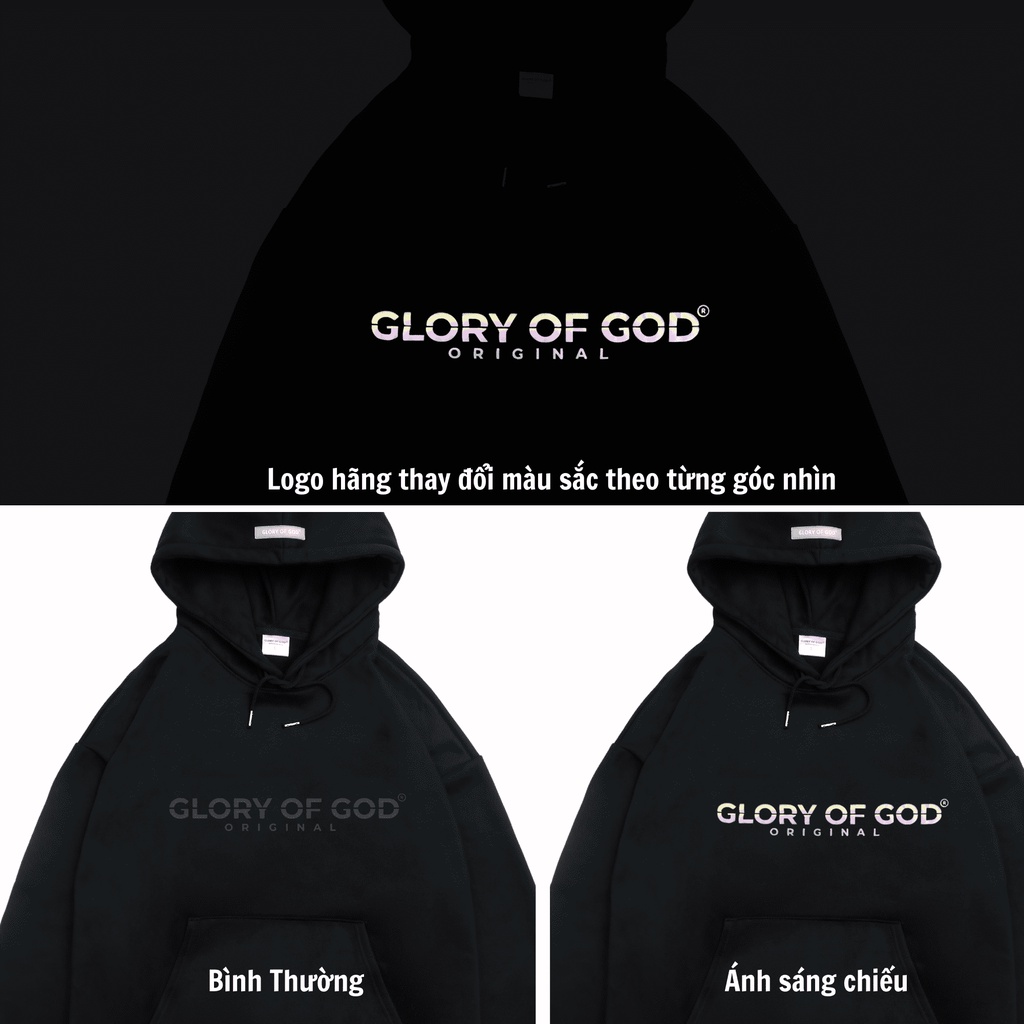 [Mã BMLT30 giảm đến 30K đơn 299K] Áo Hoodie Unisex Form Rộng Local Brand GLORY of GOD Shine In Night - Black Version | BigBuy360 - bigbuy360.vn