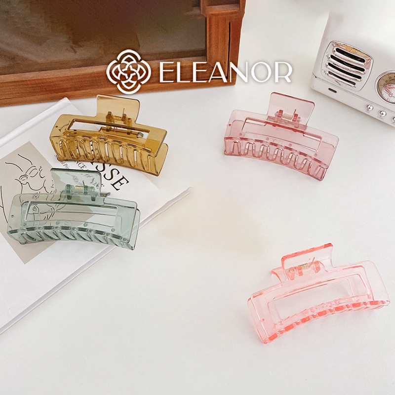 Kẹp tóc nữ Eleanor Accessories hình chữ nhật trong suốt phụ kiện tóc 4685