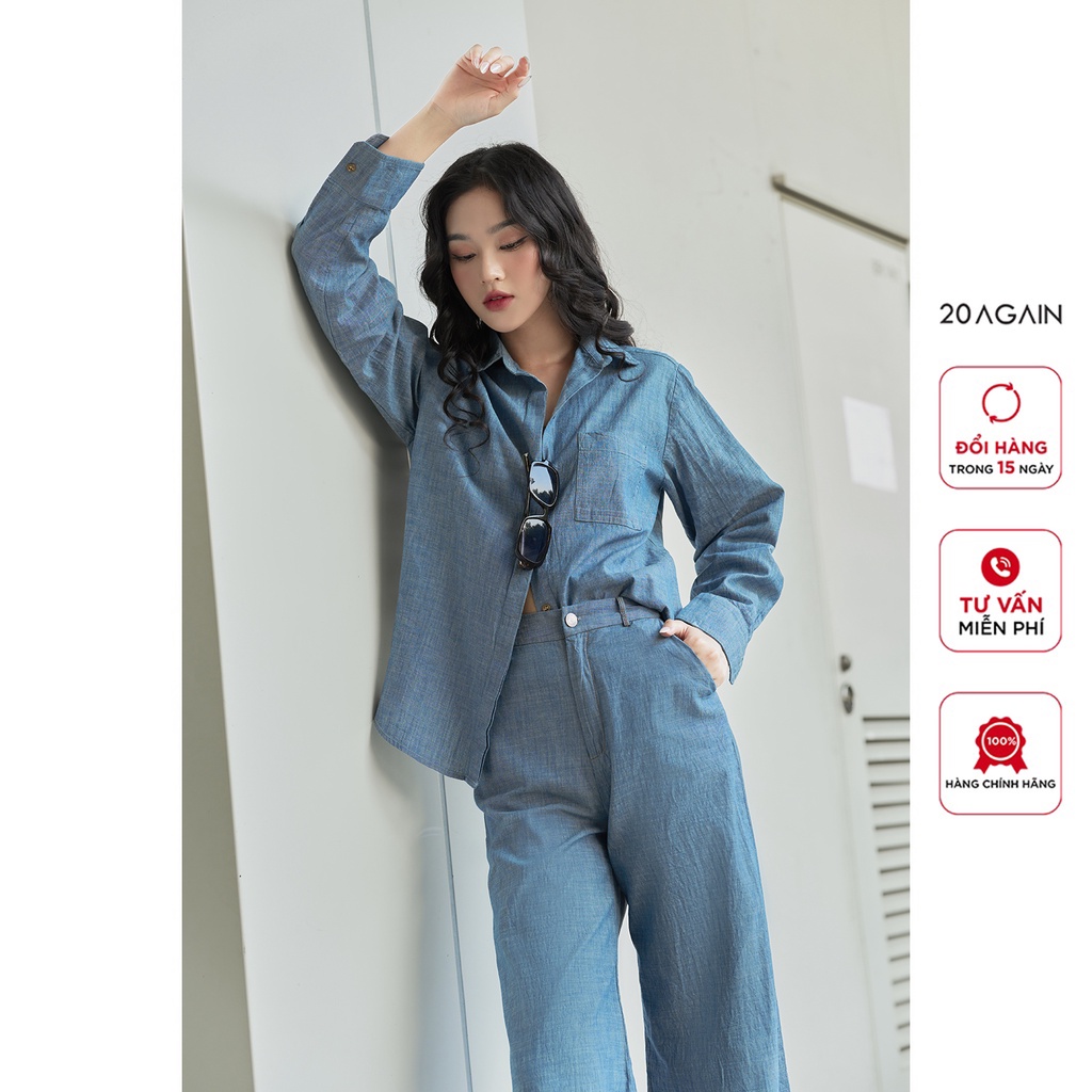 Áo sơ mi dài tay 20Again, thiết kế túi ngực xinh xắn, sành điệu ASA2487