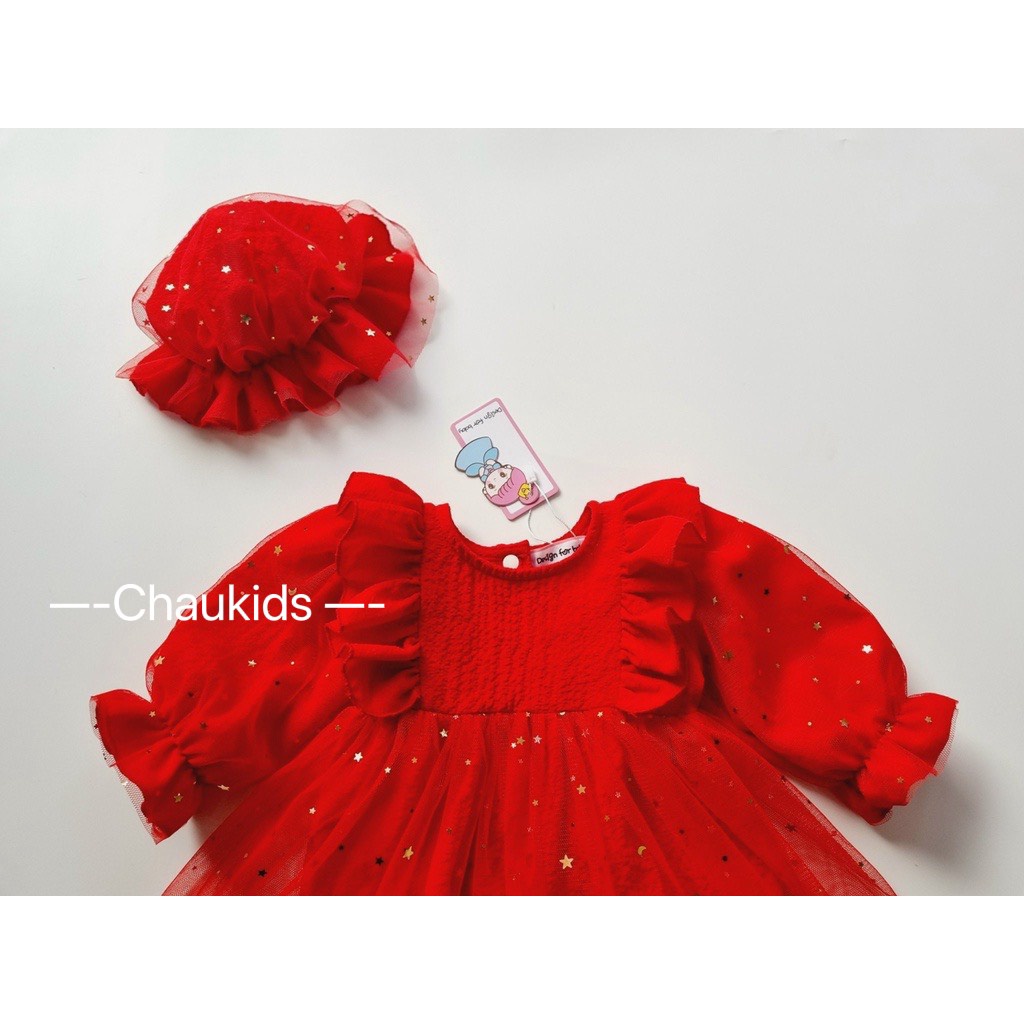 SET 2 CHI TIẾT BODY ĐỎ GIẢ VÁY REN CHO BÉ GÁI SIZE 3-13KG