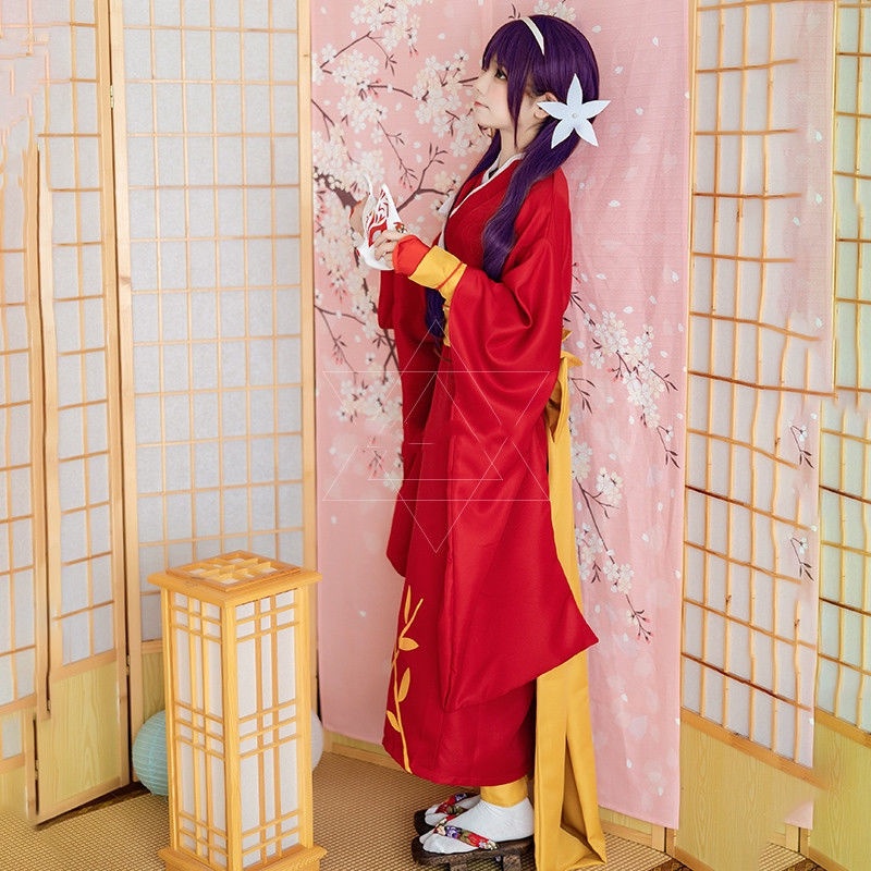 Trang Phục Hóa Trang Nhân Vật Yasha Baixuequan Kimono Đỏ Yukata