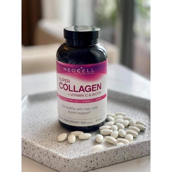 Viên Uống Super Collagen Neocell +C 6000 Mg type 1 - 3 Neocell 360 viên Colagen Lựu