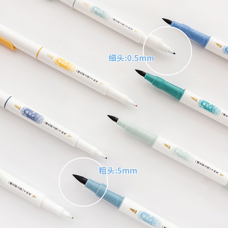 Set 4 Bút Đánh Dấu Hai Đầu Ngòi 0.5mm & 5mm Nhiều Màu Sắc