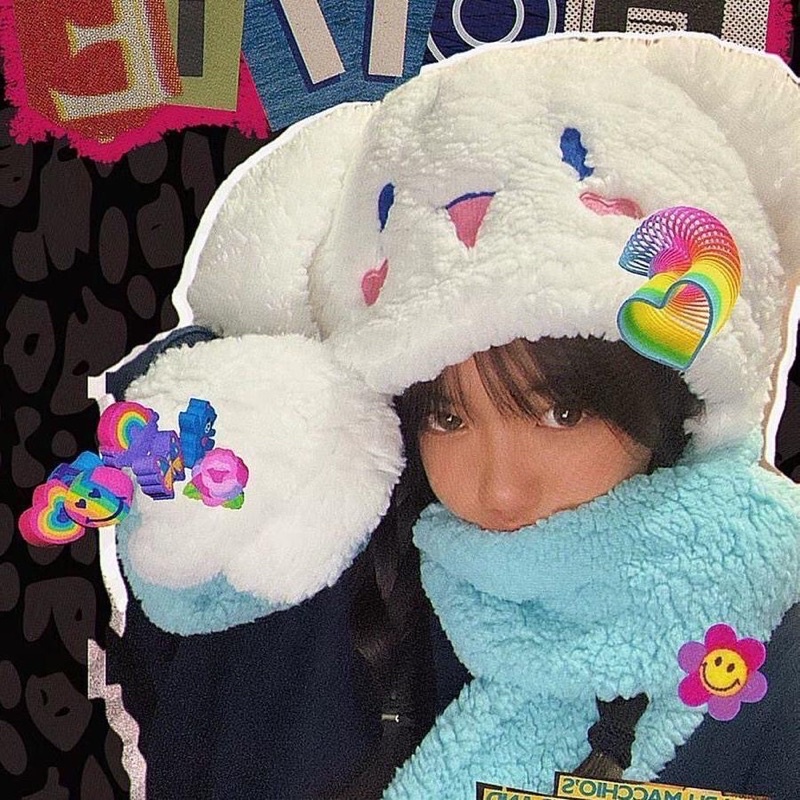 Mũ len Kuromi Sanrio kèm khăn choàng cổ và găng tay giữ ấm 3in1 Footmade