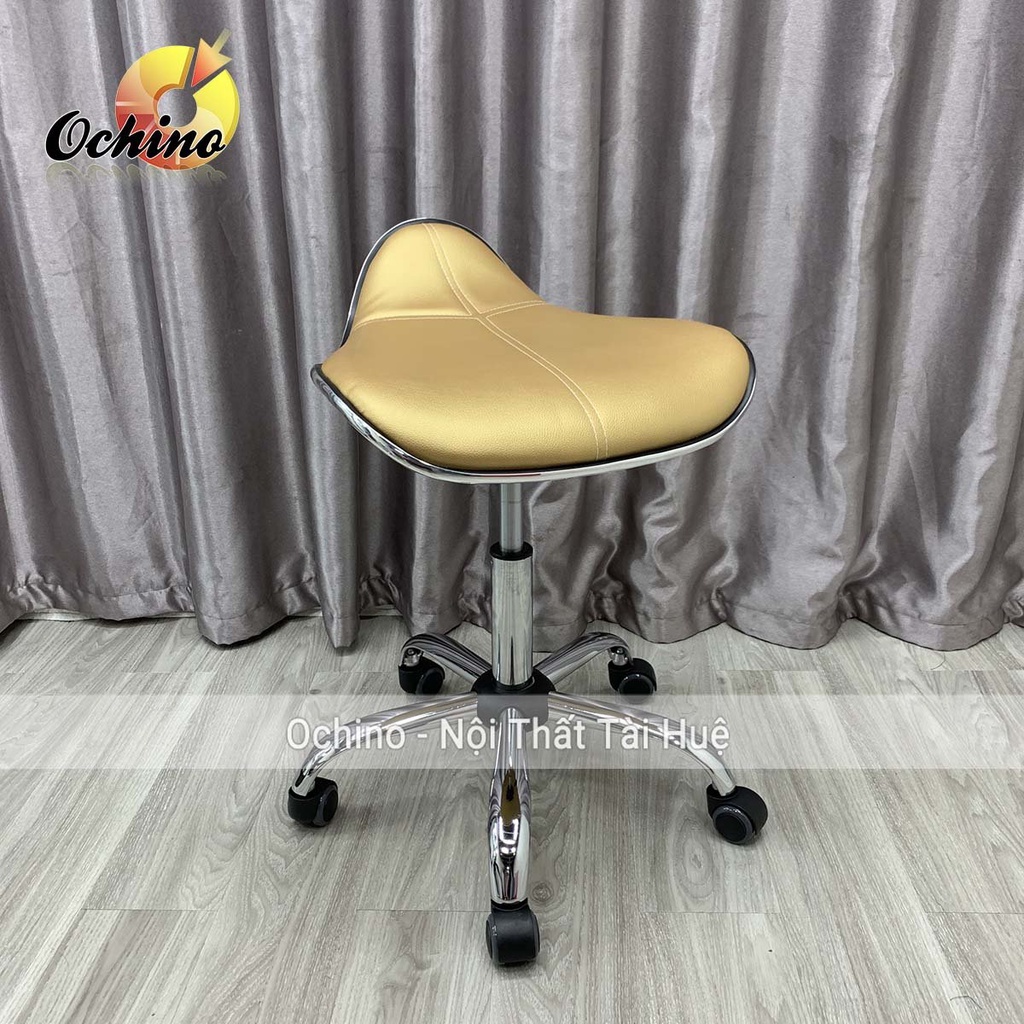 Ghế Spa, Ghế Trang Điểm Xoay Mẫu Da Cá Không Tựa Phong Cách Hiện Đại (Hàng Có Sẵn)