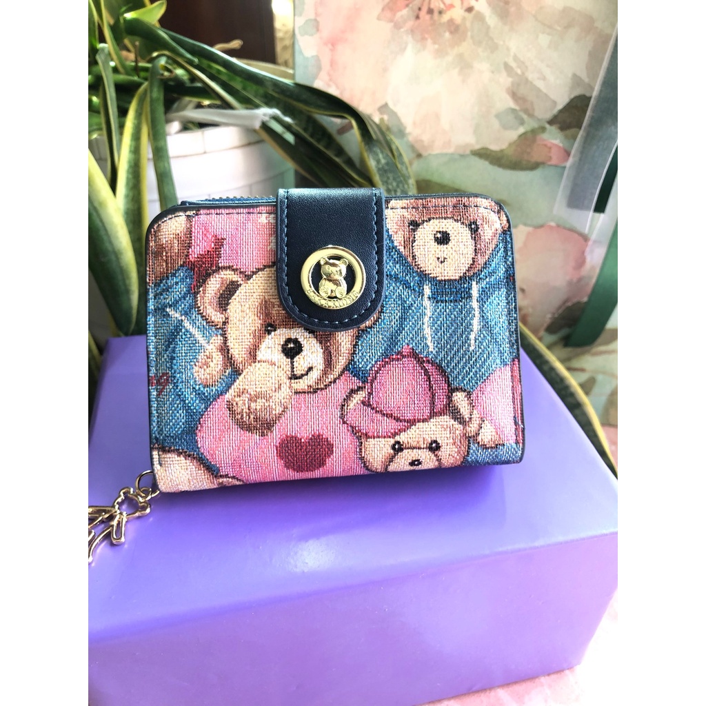 Ví Đựng Tiền Xu Đa Năng Có Khóa Kéo Thiết Kế Hình Chú Gấu Dễ Thương Dành Cho Nữ