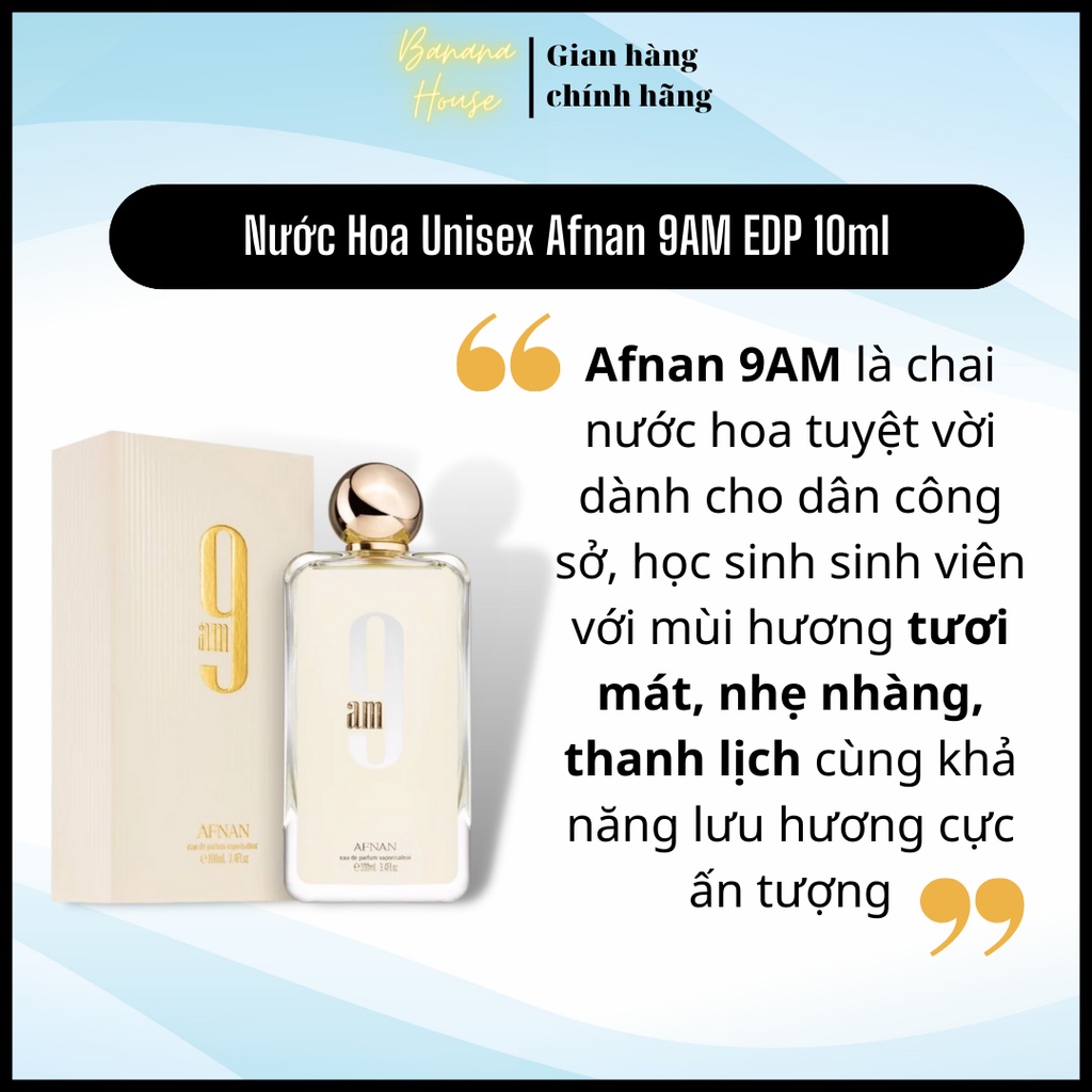 Mẫu Thử 10ml Nước Hoa Unisex Chính Hãng Thơm Lâu 9am EDP