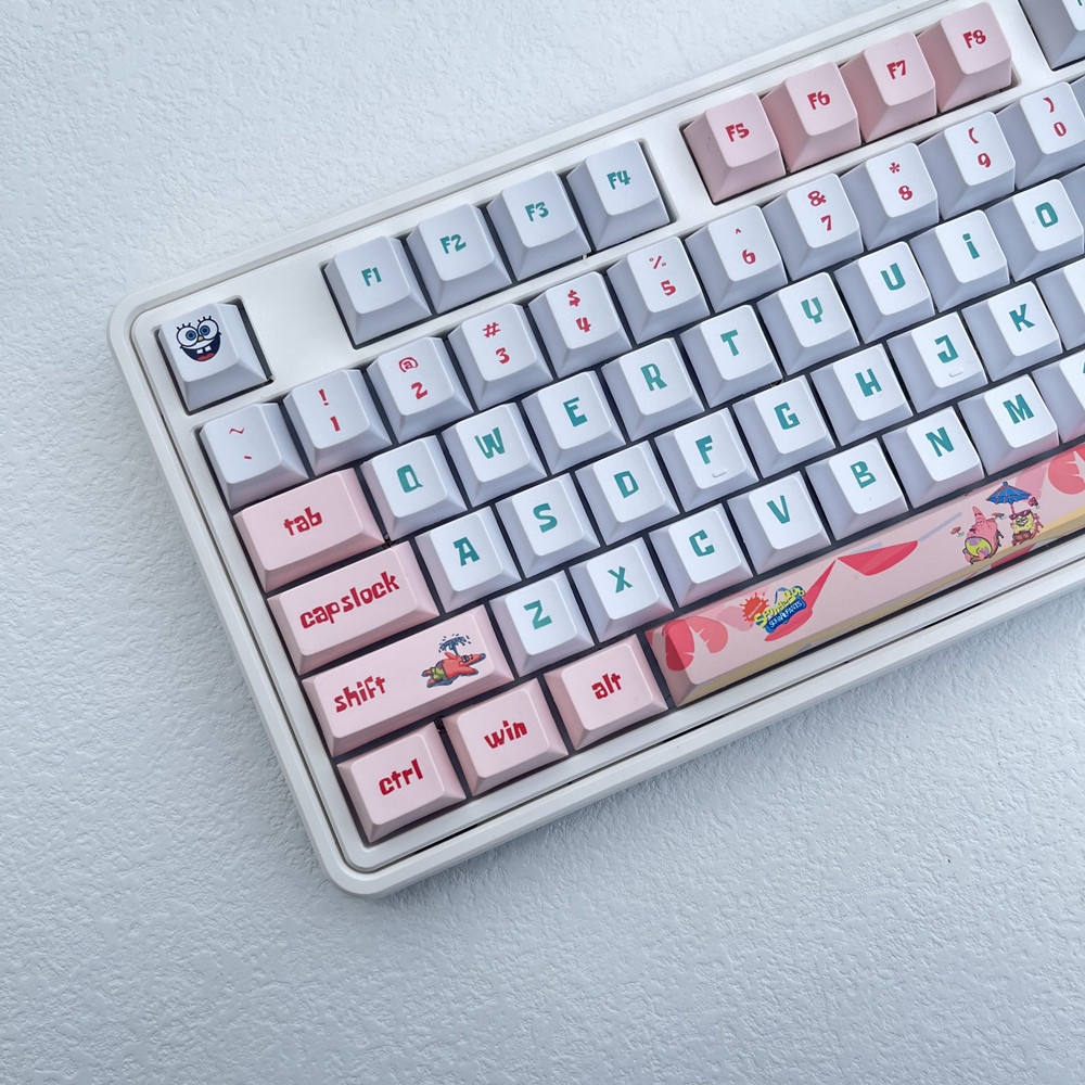 SpongeBob SquarePants Keycaps Cherry Profile dễ thương Anime PBT Dye Sub Bàn phím cơ học Keycap