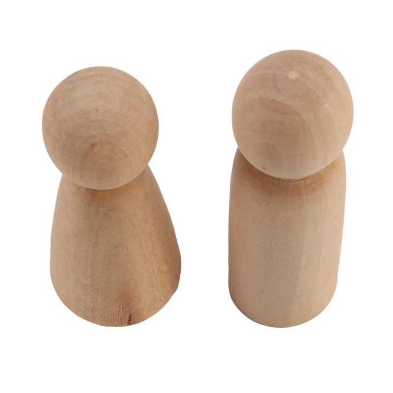 Set 10 Búp Bê Gỗ 65Mm Có Thể Tự Hoàn Thành Màu Sắc