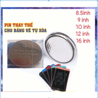 💎𝑭𝑹𝑬𝑬𝑺𝑯𝑰𝑷💎1 Viên pin thay thế dùng cho bảng vẽ tự xóa thông minh phân loại 8.5" 9" 10" 12" 16"