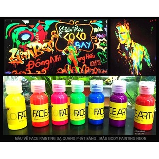Màu vẽ mặt hoá trang dạ quang phát sáng uv - màu facepainting vẽ halloween huỳnh quang neon phát sáng khi uv bar