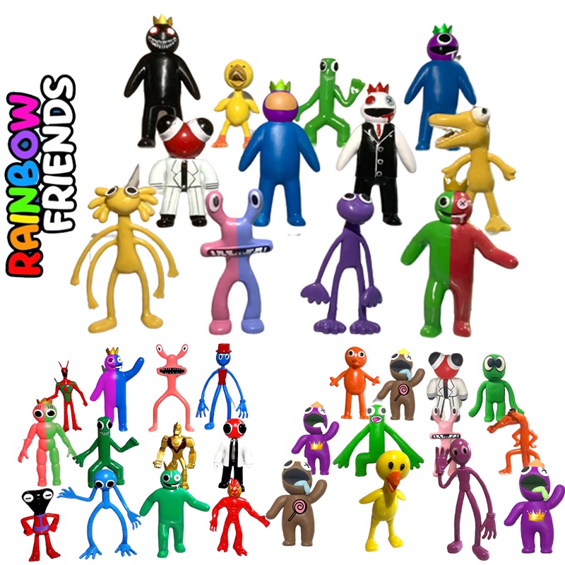 8Pcs/12pcs Rainbow Friends Anime Figure Toys Set Kawaii Doll Horror Games Character Blue Monster Ornaments Children Gift